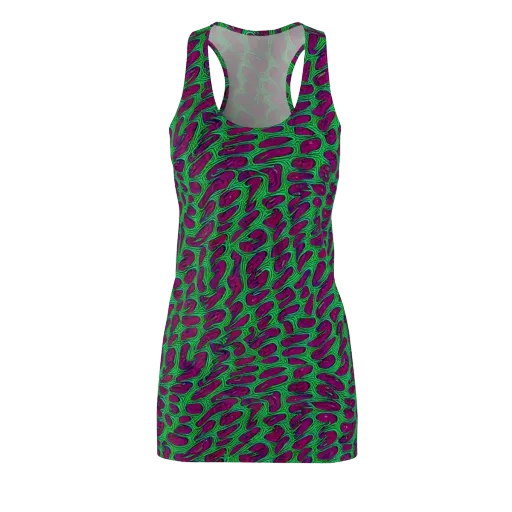 Neon Amoeba on a Racerback Dress