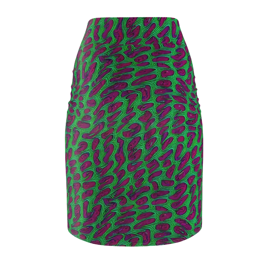 Neon Amoeba on Pencil Skirt — Back