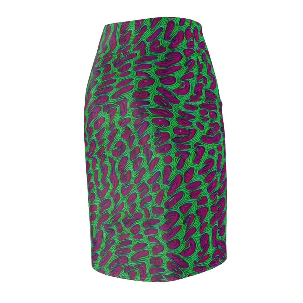 Neon Amoeba on Pencil Skirt — Back Side