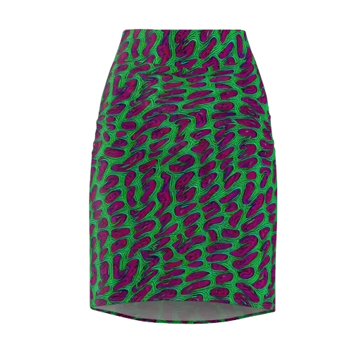 Neon Amoeba on a Pencil Skirt