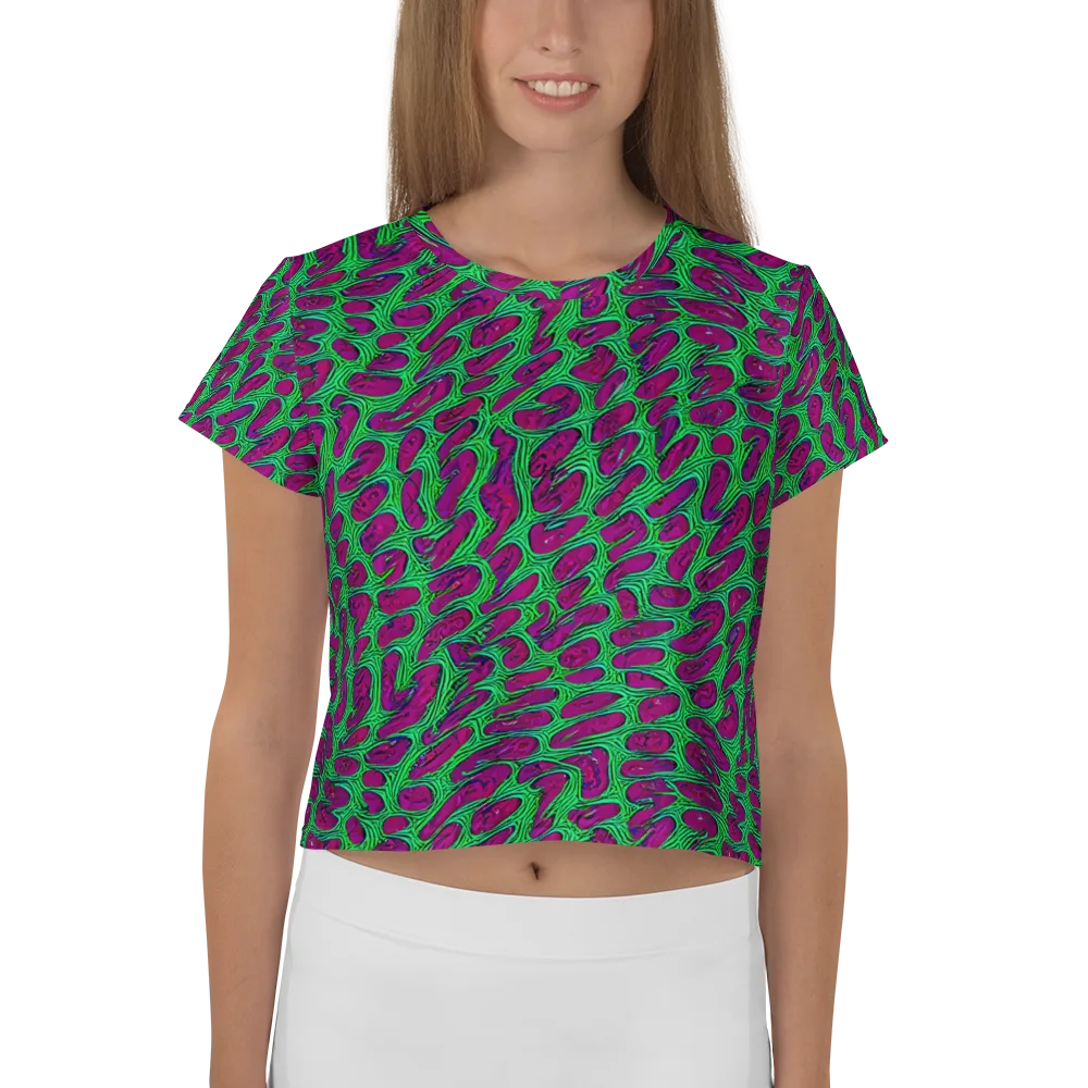 Neon Amoeba on Crop Tee — Front