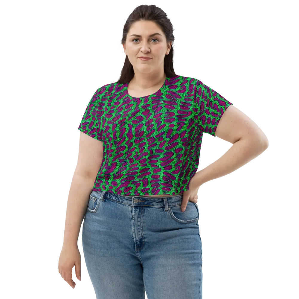 Neon Amoeba on Crop Tee — Front