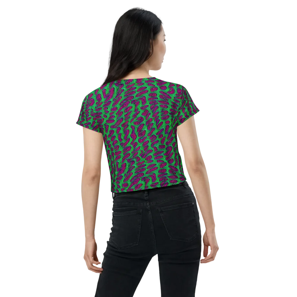 Neon Amoeba on Crop Tee — Back