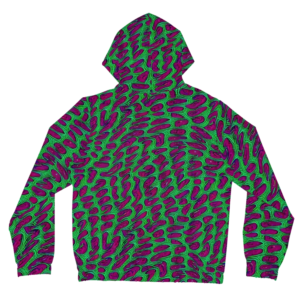 Neon Amoeba on Women's Full-Zip Hoodie — Back