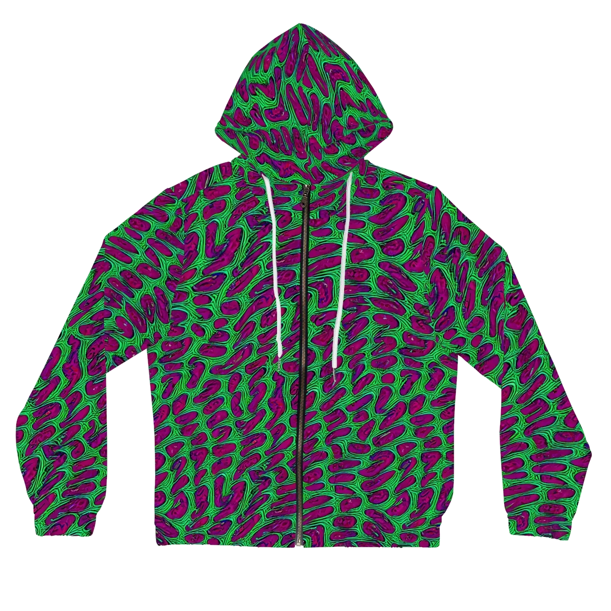 Neon Amoeba on Women's Full-Zip Hoodie — Front