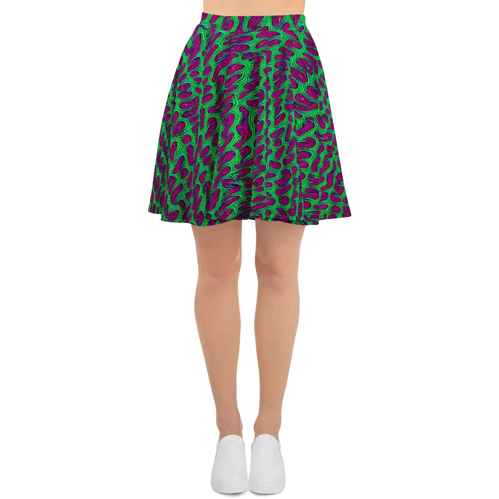Neon Amoeba on Skater Skirt — Front
