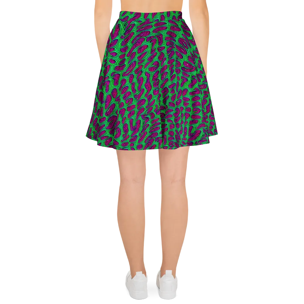 Neon Amoeba on Skater Skirt — Back