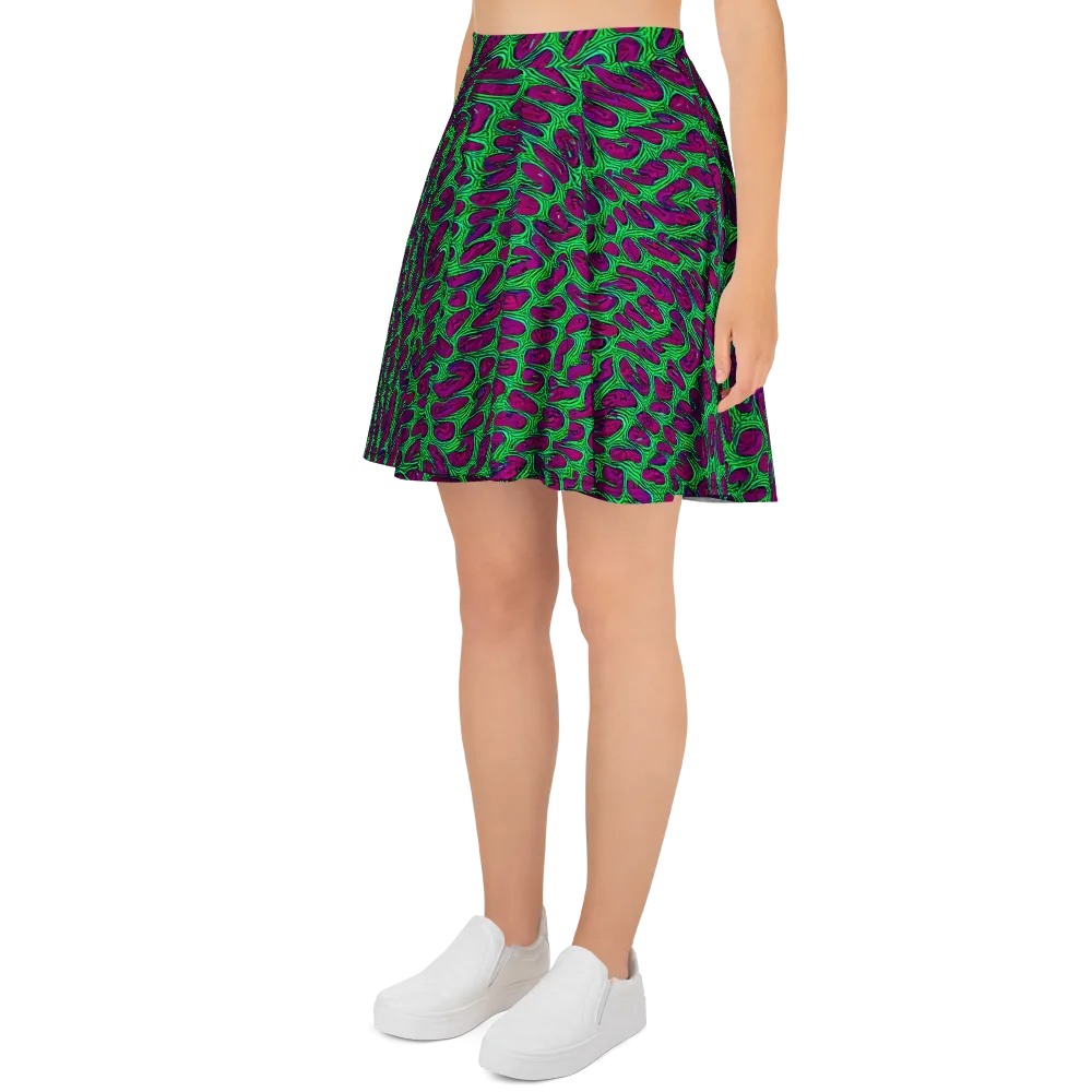 Neon Amoeba on Skater Skirt — Left
