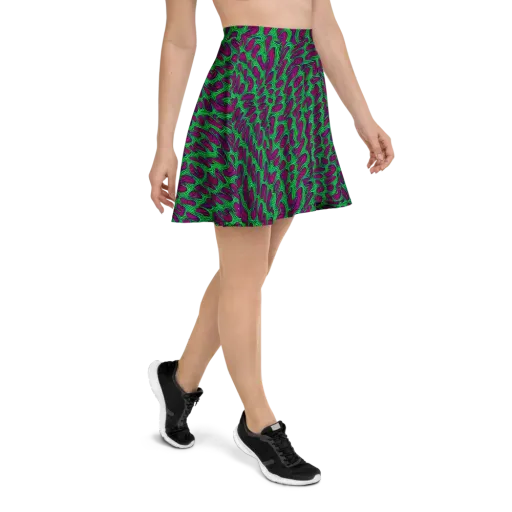 Neon Amoeba on a Skater Skirt