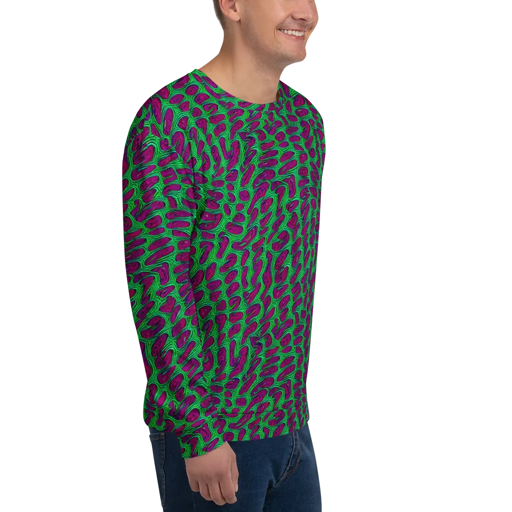 Neon Amoeba on Sweatshirt — Right Front