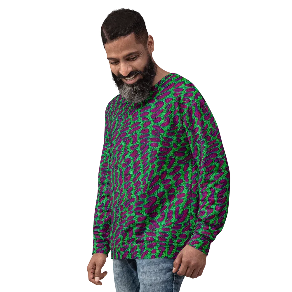 Neon Amoeba on Sweatshirt — Left Front