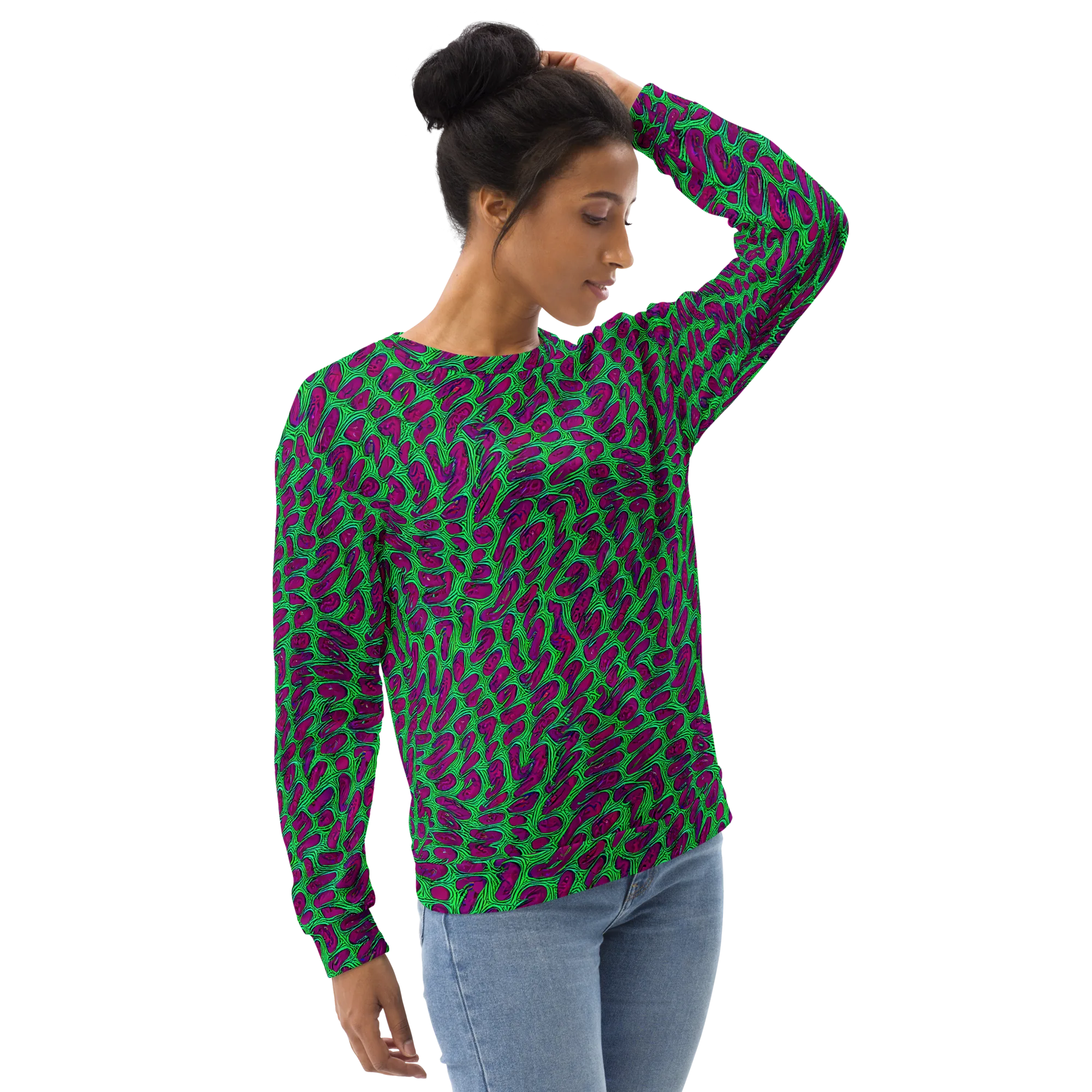 Neon Amoeba on Sweatshirt — Right Front