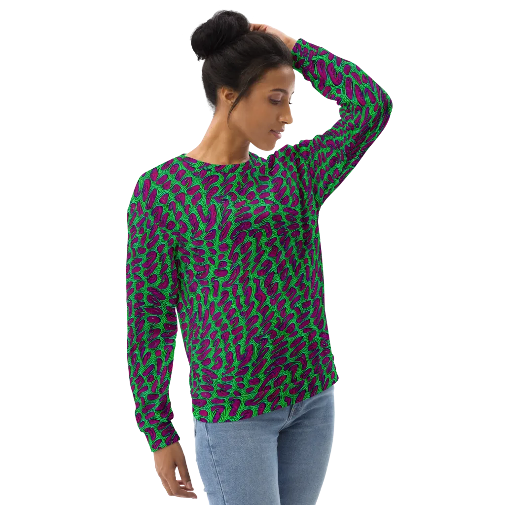 Neon Amoeba on Sweatshirt — Right Front