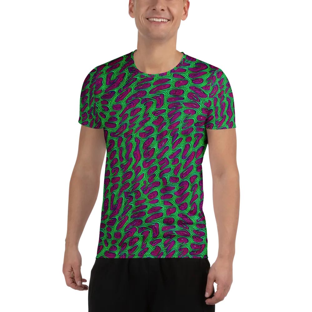 Neon Amoeba on Men's Athletic T-Shirt — Front