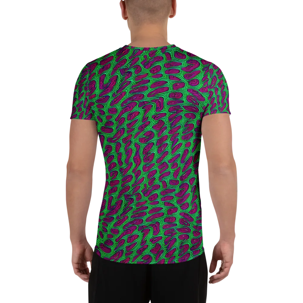Neon Amoeba on Men's Athletic T-Shirt — Back