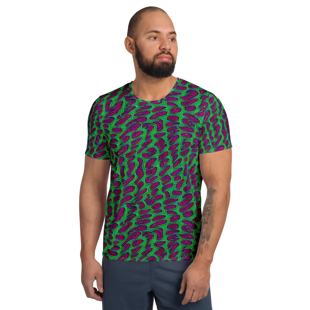 Neon Amoeba on Men's Athletic T-Shirt — Front