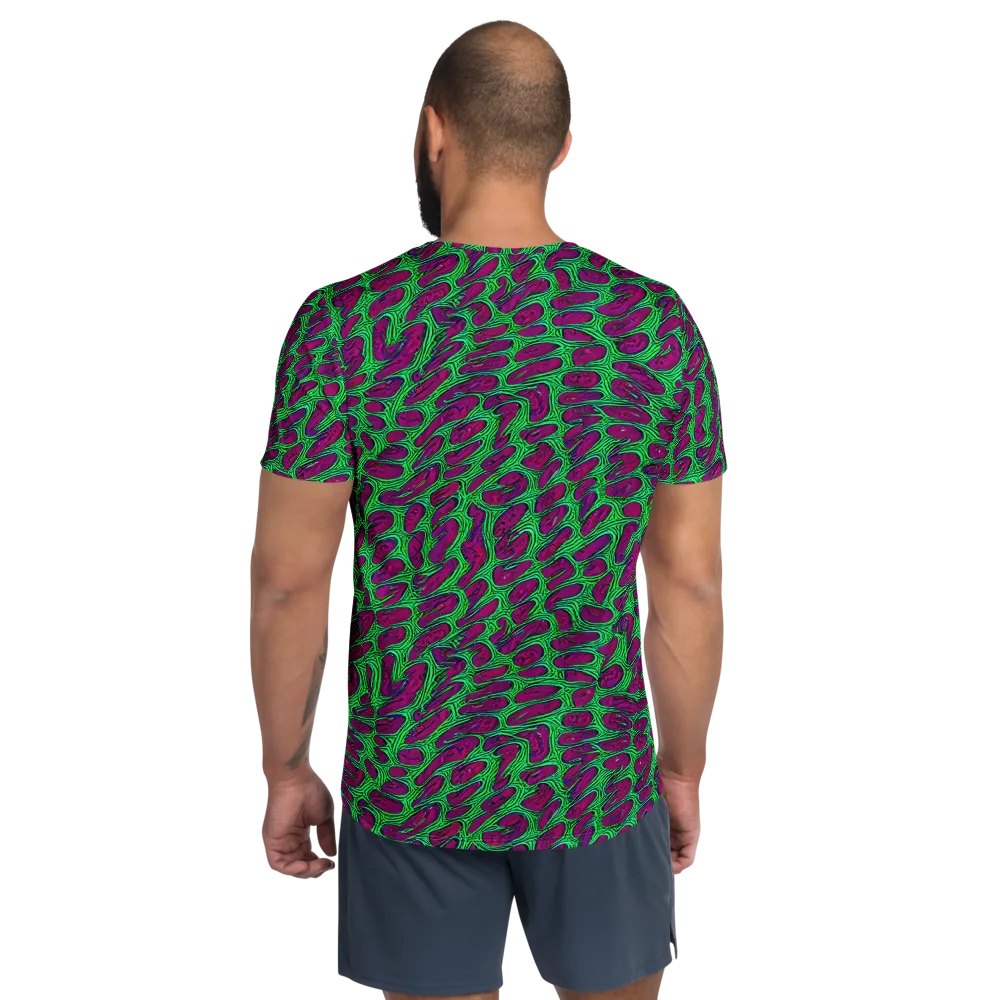 Neon Amoeba on Men's Athletic T-Shirt — Back