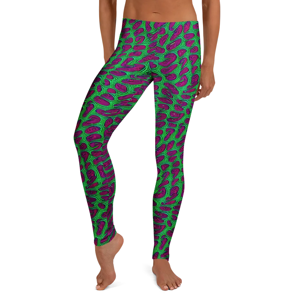 Neon Amoeba on Leggings — Front