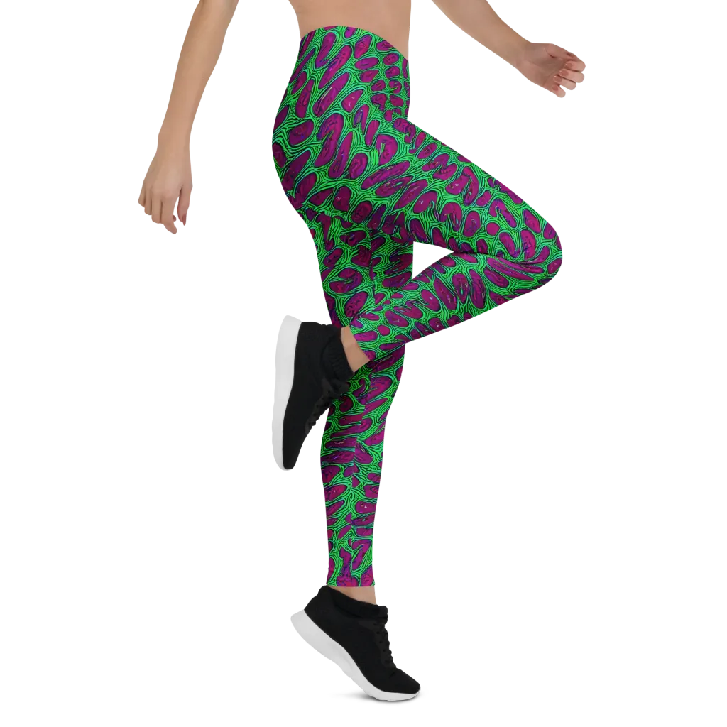 Neon Amoeba on Leggings — Right