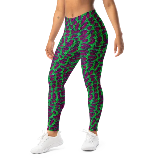 Neon Amoeba on a Leggings