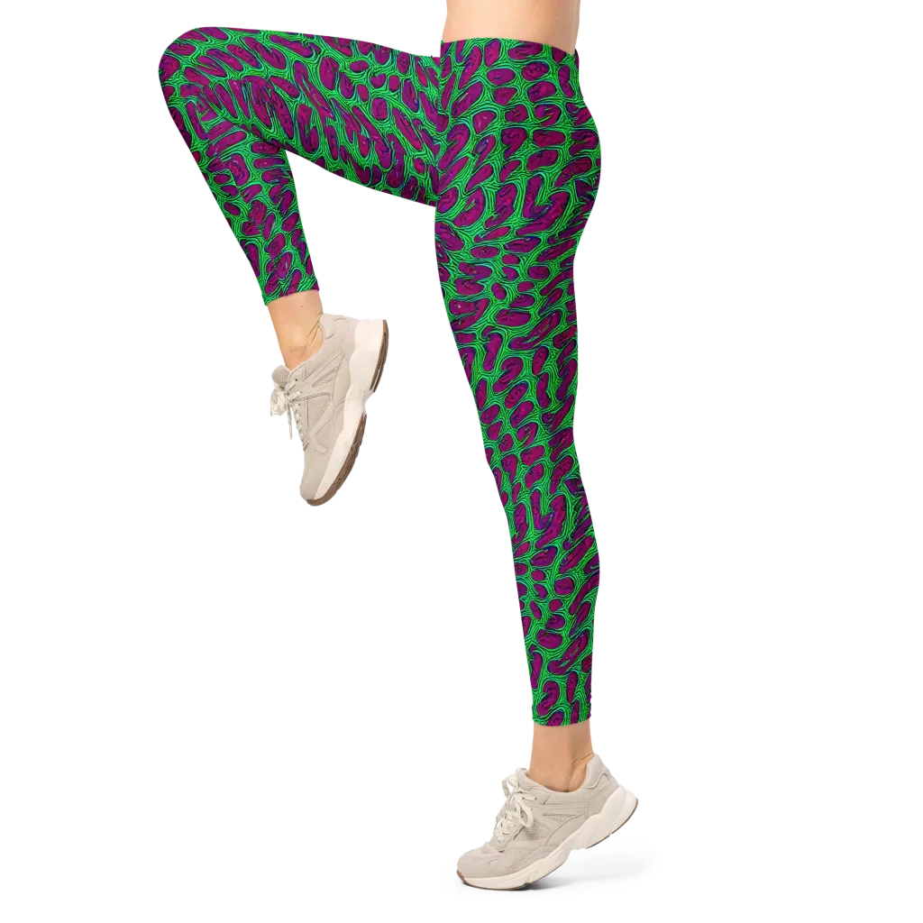 Neon Amoeba on Leggings — Left