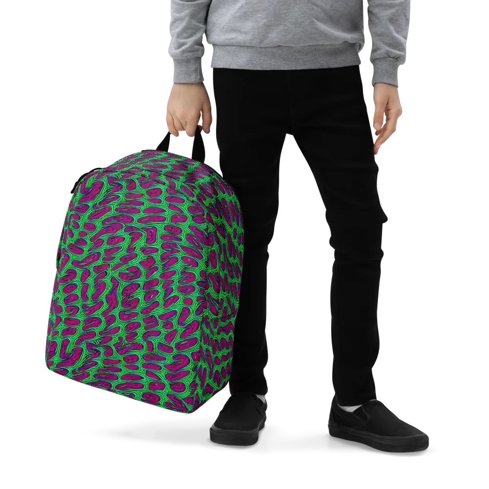 Neon Amoeba on Minimalist Backpack — Zoomed-in