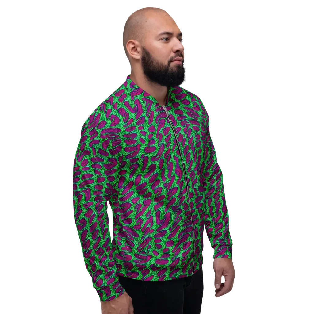 Neon Amoeba on Bomber Jacket — Right