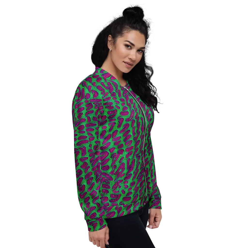 Neon Amoeba on Bomber Jacket — Right