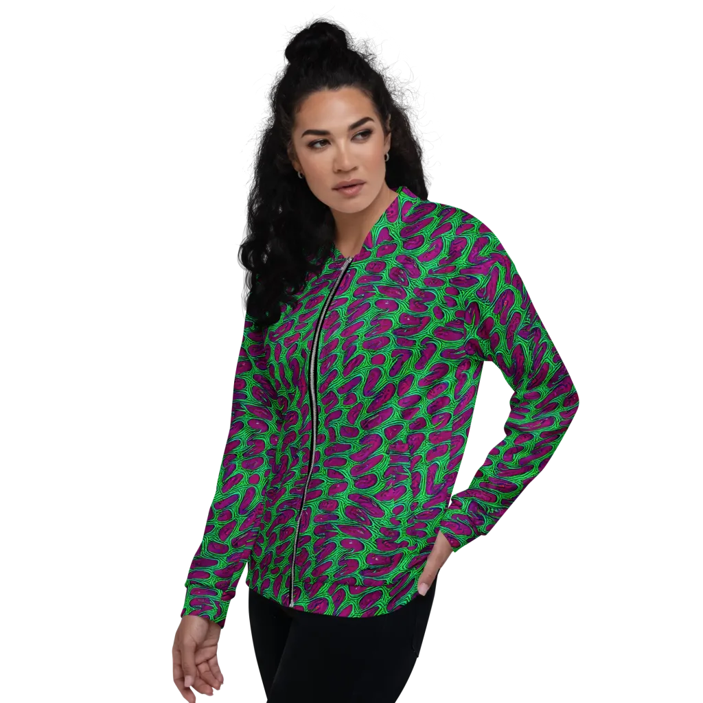 Neon Amoeba on Bomber Jacket — Left