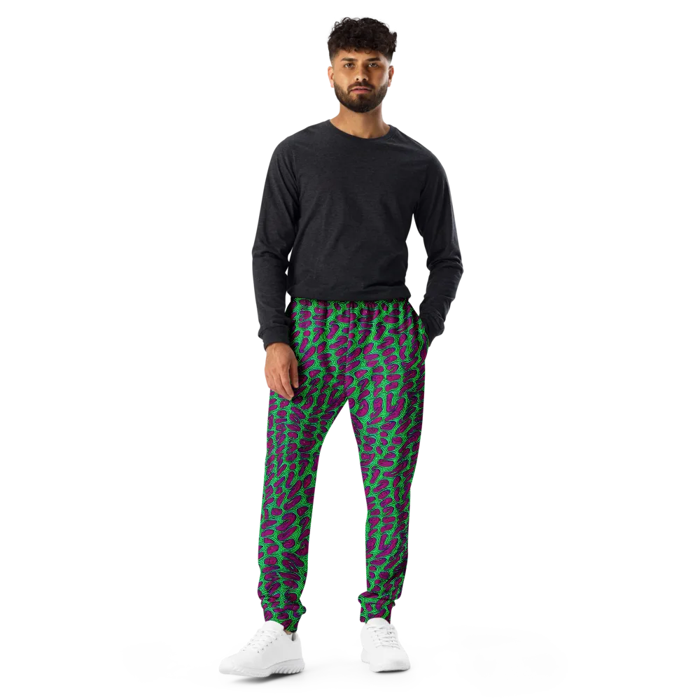 Neon Amoeba on Men's Joggers — Front