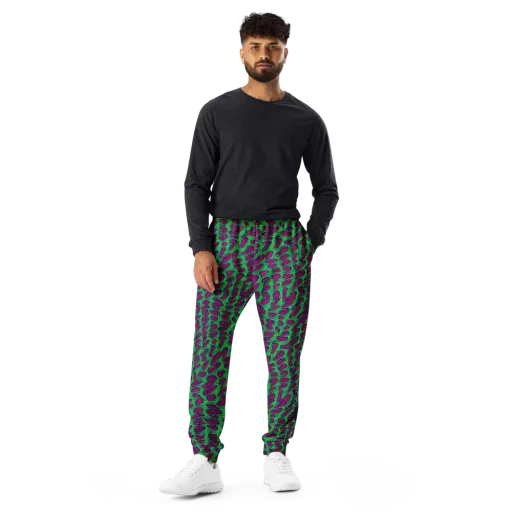 Neon Amoeba on a Men's Joggers