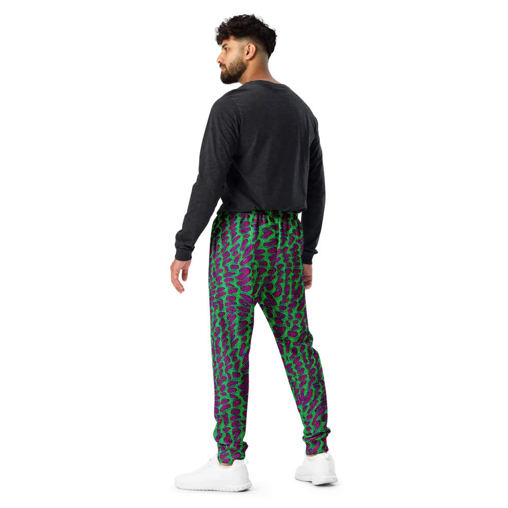 Neon Amoeba on Men's Joggers — Back