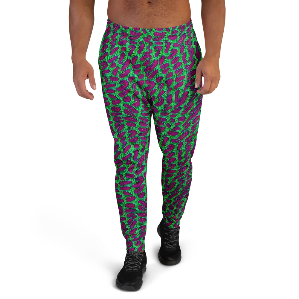 Neon Amoeba on Men's Joggers — Front