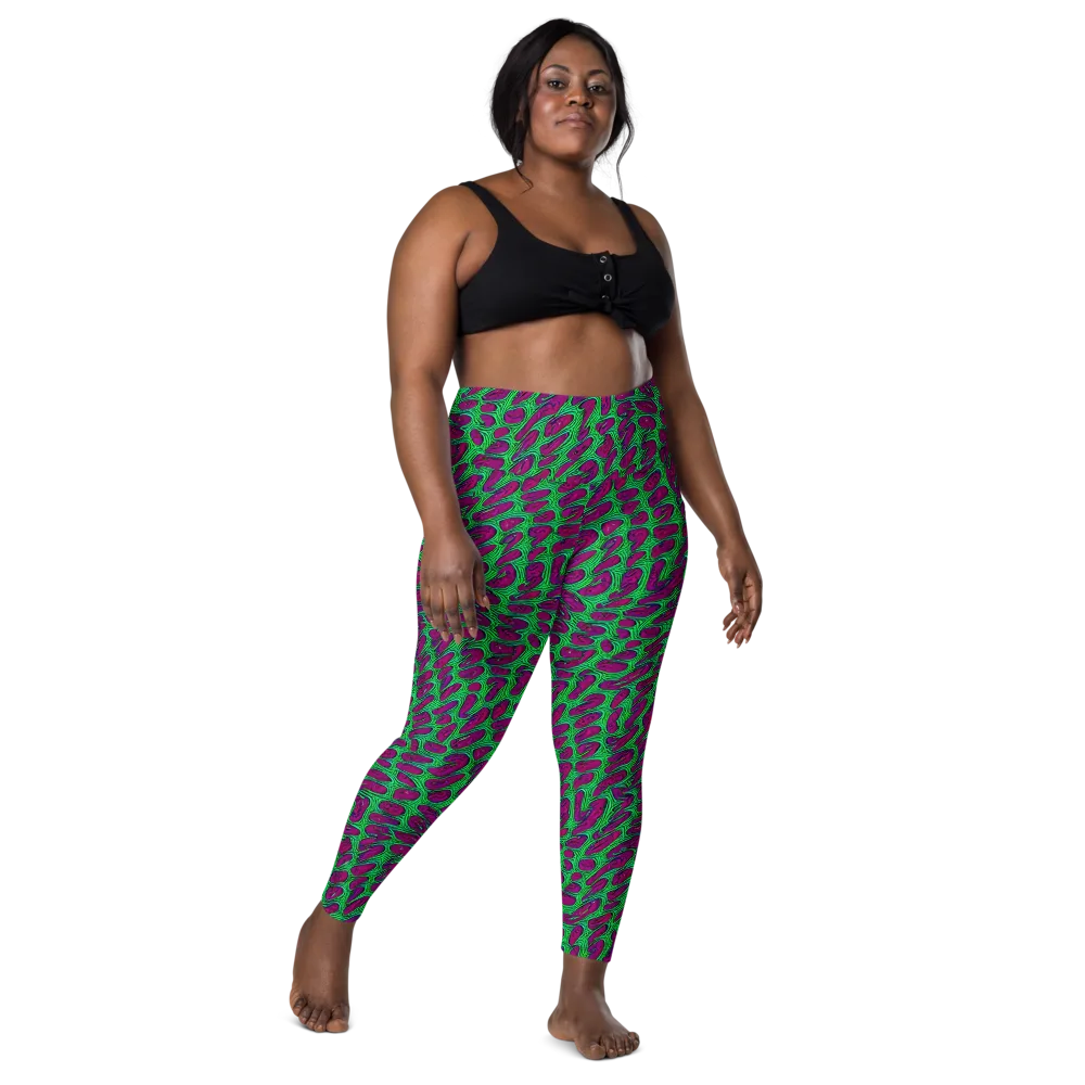 Neon Amoeba on Leggings with Pockets — Front