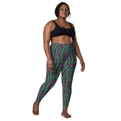 Neon Amoeba on a Leggings with Pockets