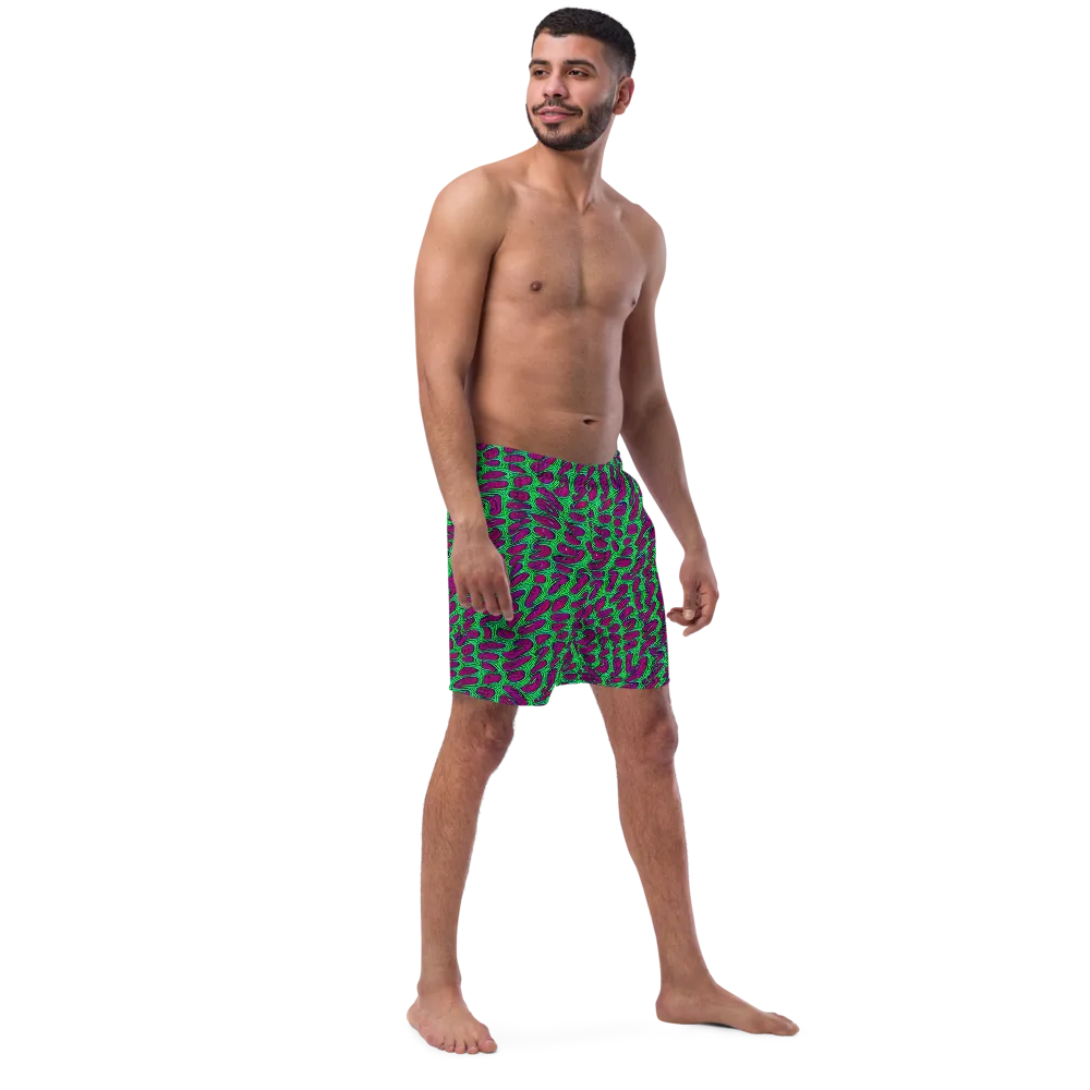 Neon Amoeba on Swim Trunks — Right Front