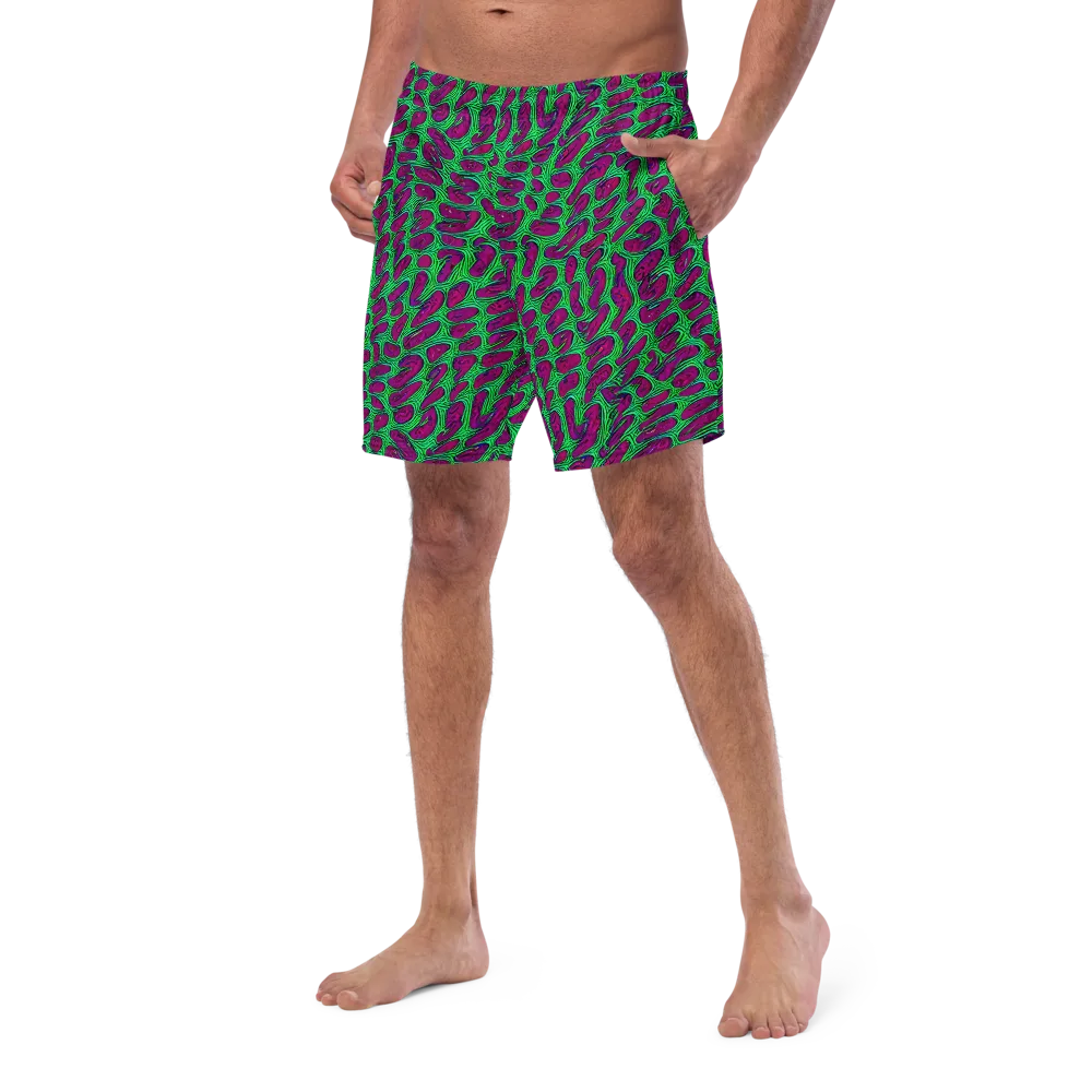 Neon Amoeba on Swim Trunks — Left Front