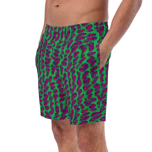 Neon Amoeba on a Swim Trunks