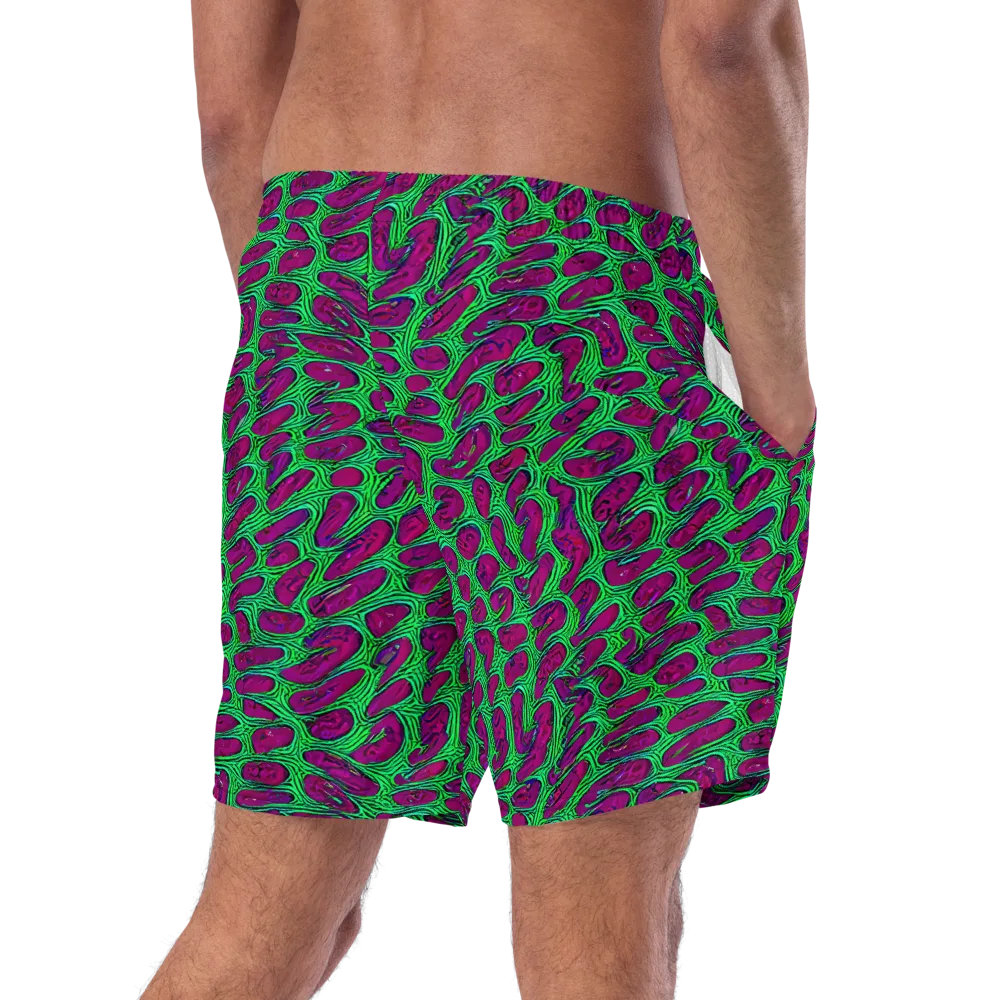Neon Amoeba on Swim Trunks — Right Back