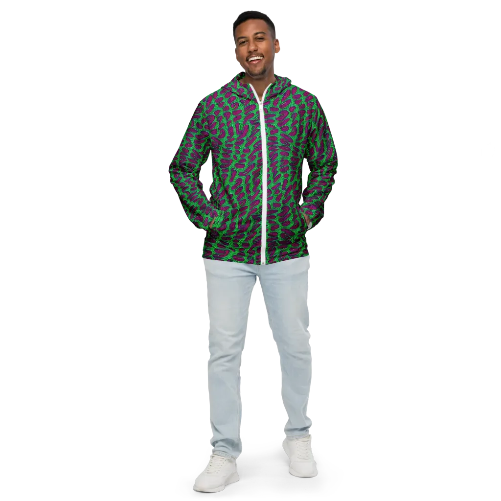 Neon Amoeba on Men's Windbreaker — Front
