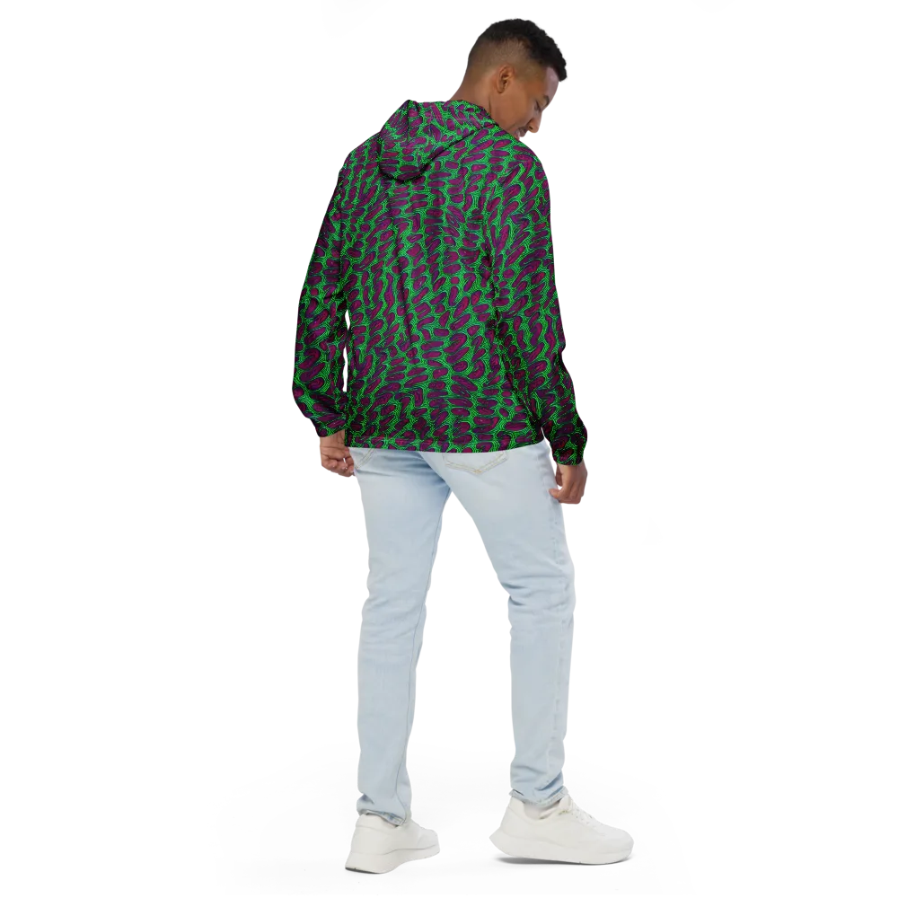Neon Amoeba on Men's Windbreaker — Back