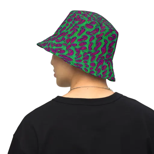 Neon Amoeba on a Reversible Bucket Hat