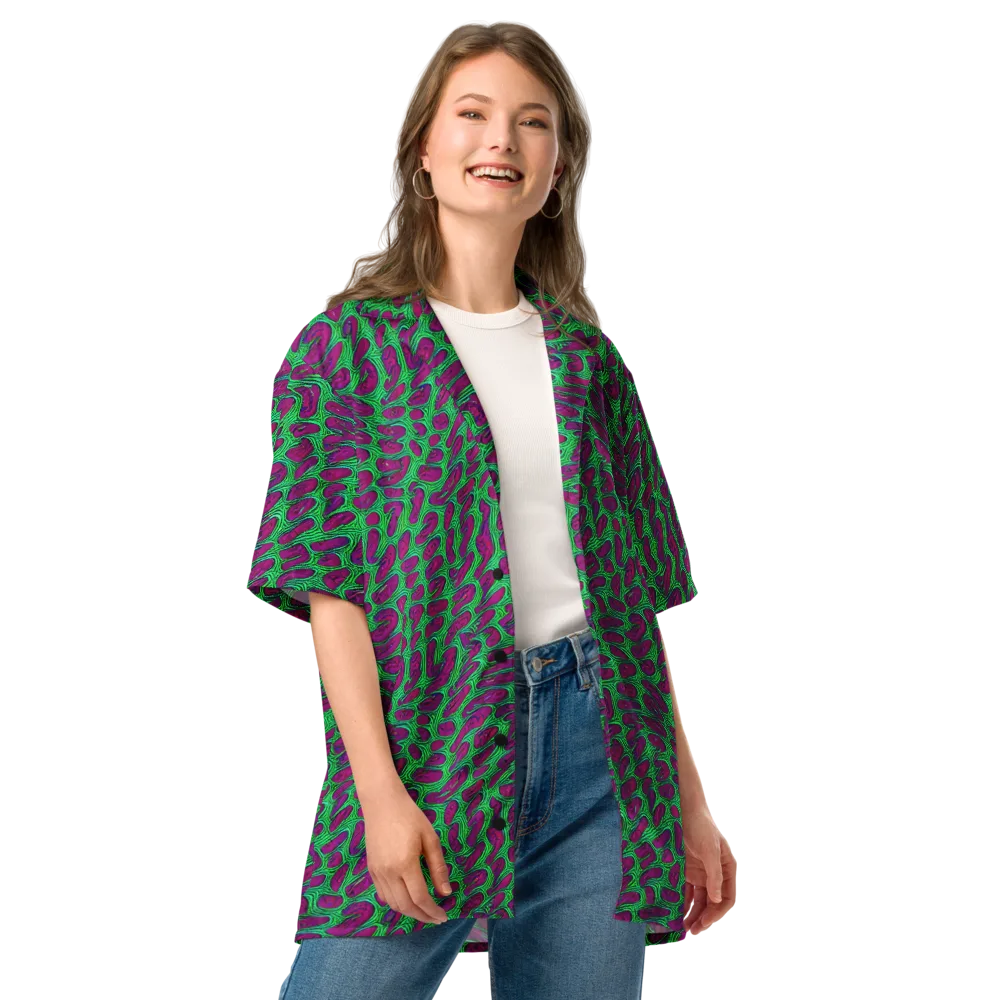 Neon Amoeba on Button Shirt — Front