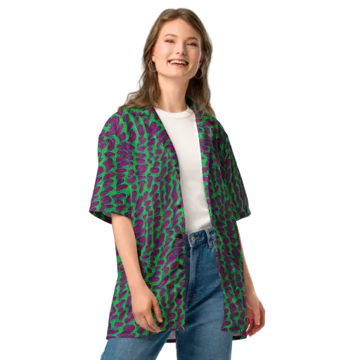Neon Amoeba on a Button Shirt