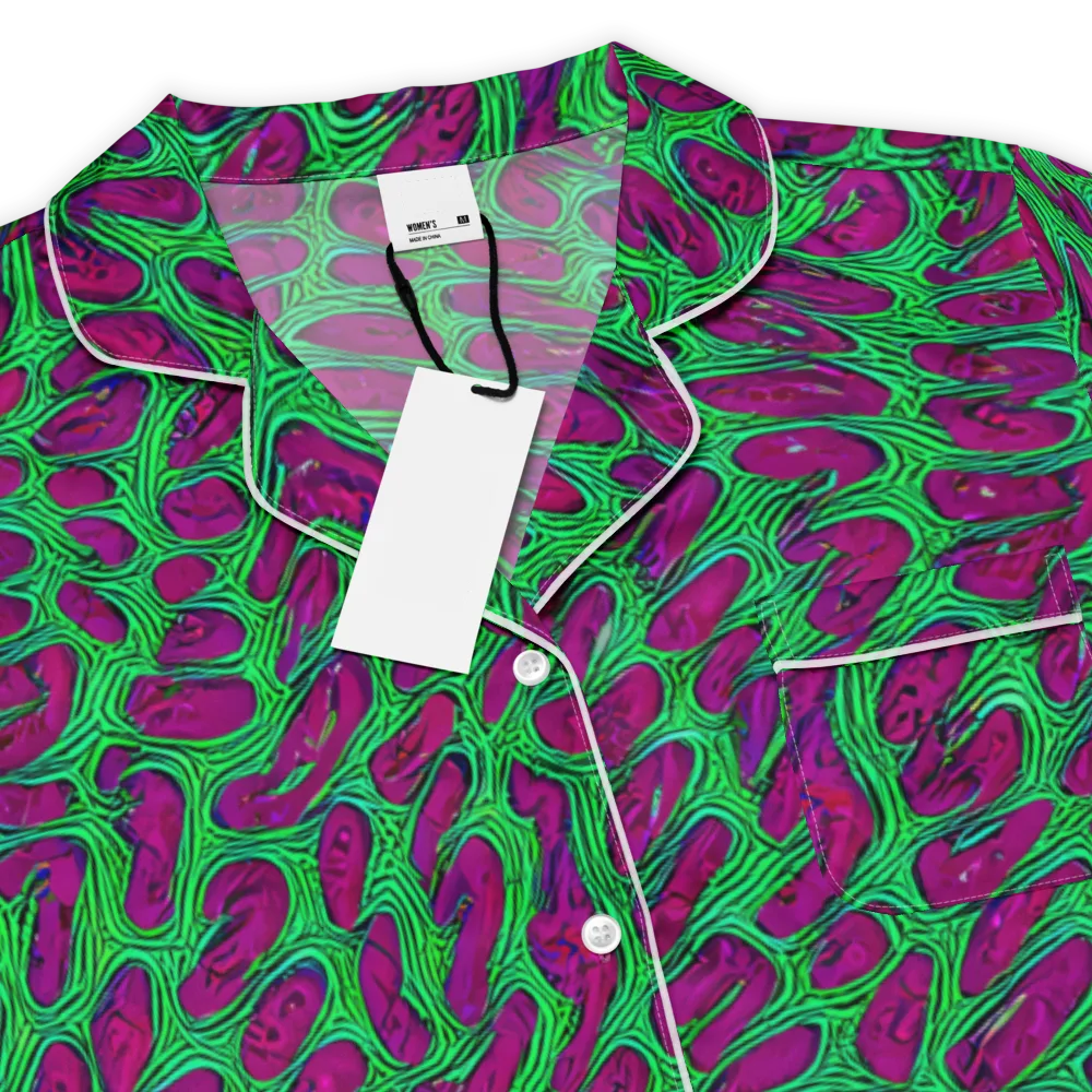 Neon Amoeba on Women's Short Sleeve Pajama Top — Product details