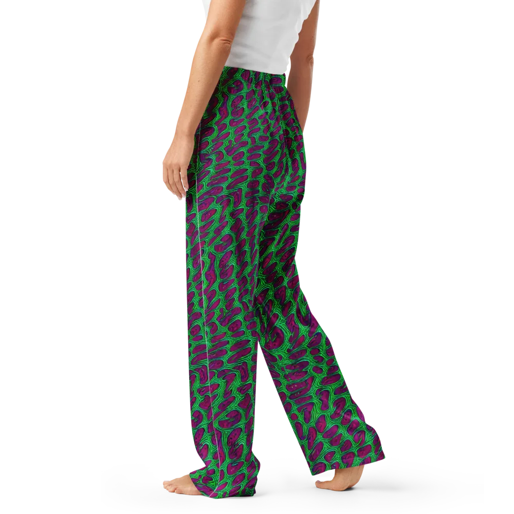 Neon Amoeba on Women's Pajama Pants — Left