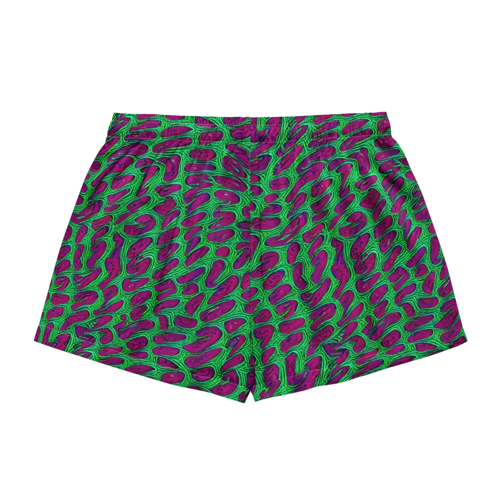 Neon Amoeba on Women's Pajama Shorts — Back