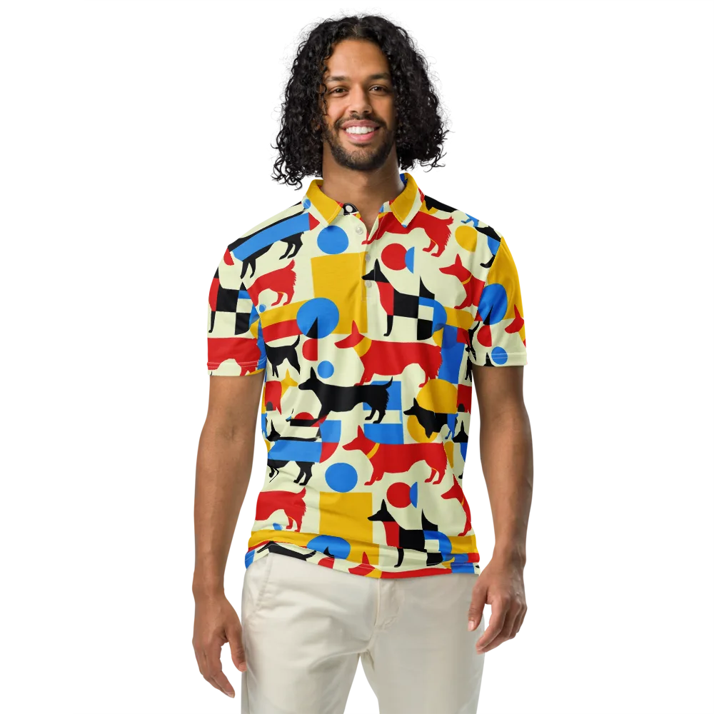 Chromatic Canine on Men's Slim Fit Polo Shirt — Front