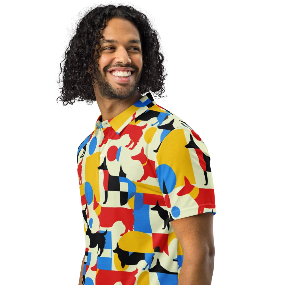 Chromatic Canine on Men's Slim Fit Polo Shirt — Left Front