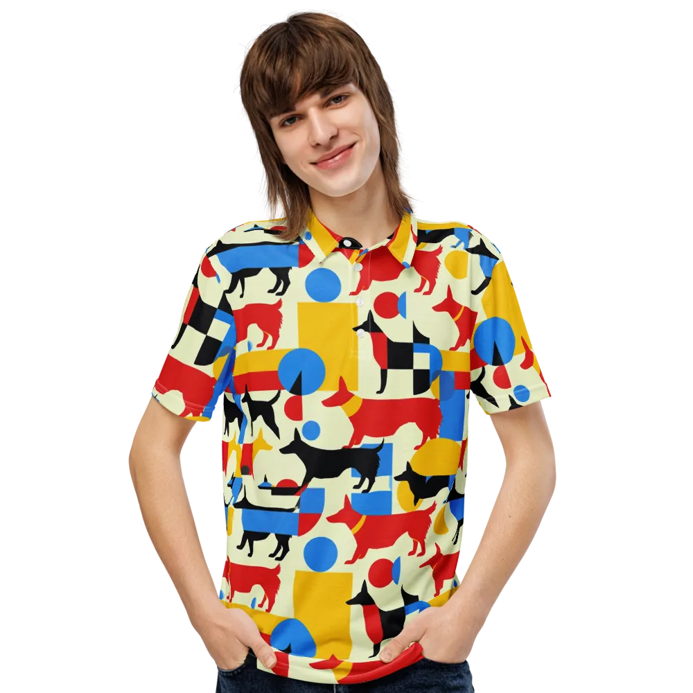 Chromatic Canine on Men's Slim Fit Polo Shirt — Front